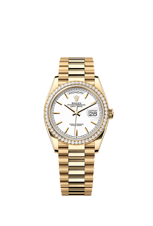 White Mother-of-Pearl Diamond-Set dial, President bracelet