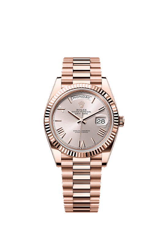 Chocolate Baguette Diamond-Set dial, President bracelet