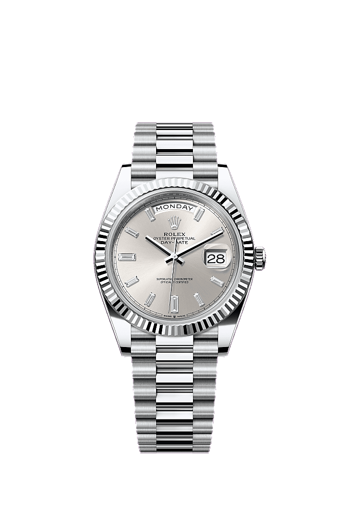 Ice Blue Baguette Diamond-Set dial, President bracelet