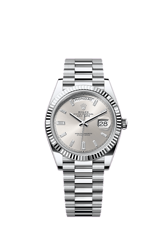 Ice Blue Baguette Diamond-Set dial, President bracelet
