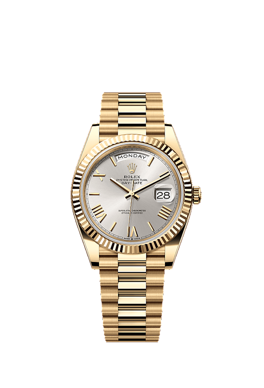Silver dial, President bracelet