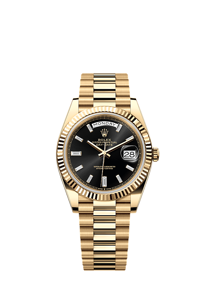 Bright Black dial, President bracelet