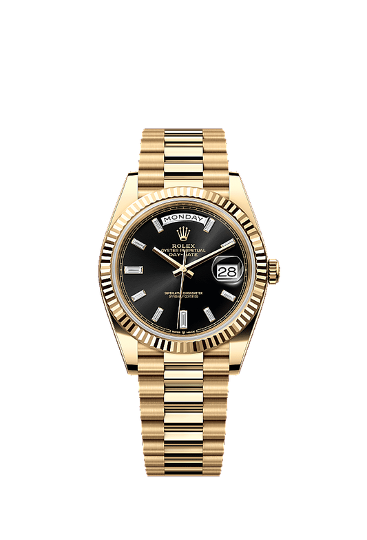 Bright Black dial, President bracelet