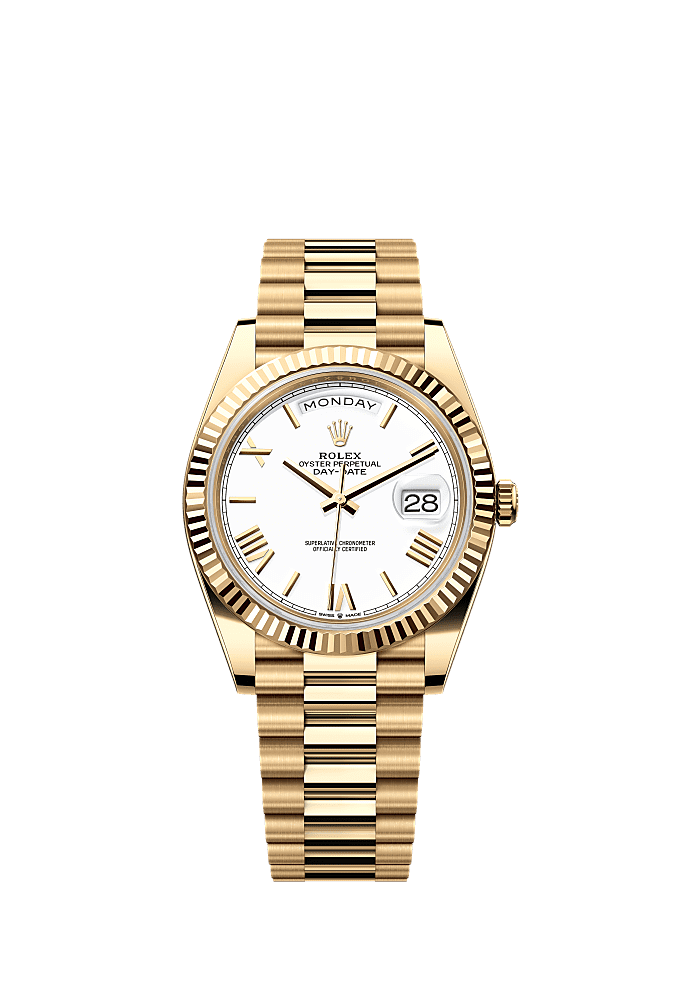 White Roman dial, President bracelet