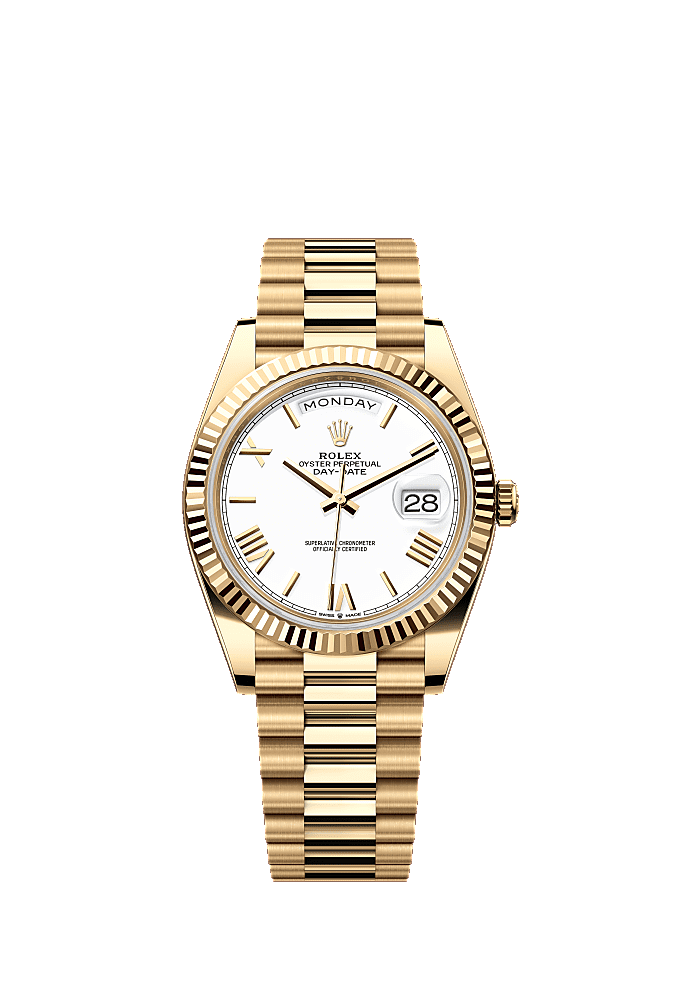 White Roman dial, President bracelet