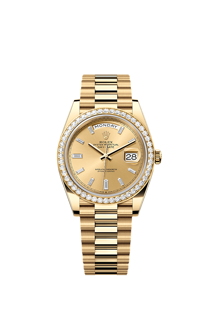 Champagne Diamond-Set dial, President bracelet