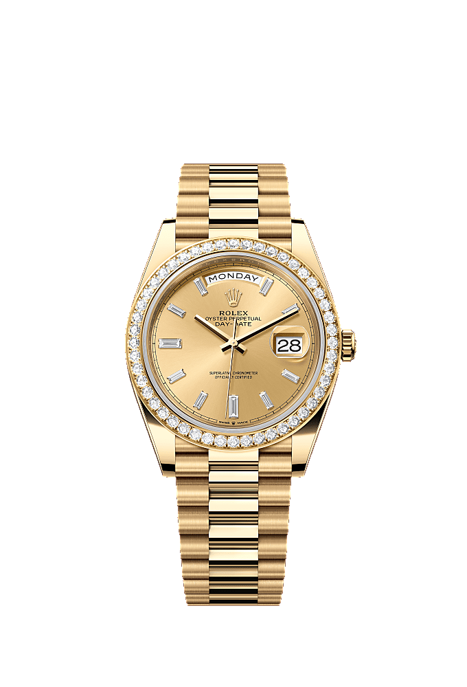Champagne Diamond-Set dial, President bracelet