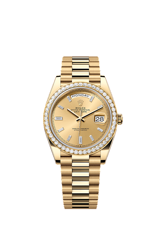 Champagne Diamond-Set dial, President bracelet