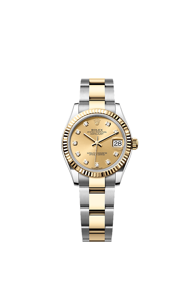 Champagne Diamond-Set dial, Oyster bracelet