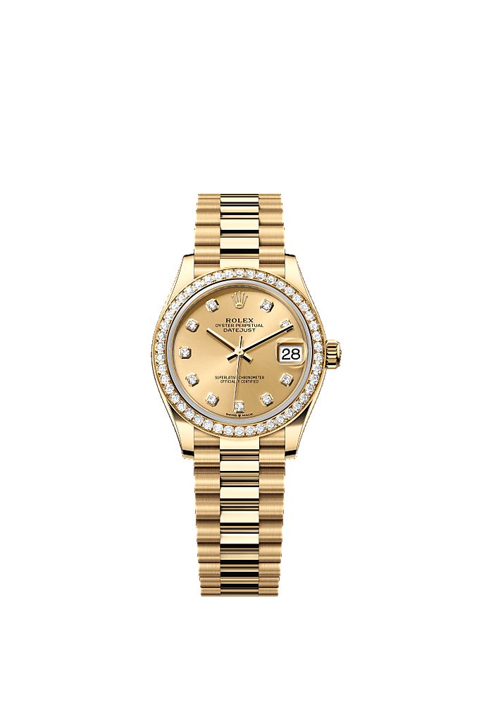 White Mother-of-Pearl Diamond-Set dial, President bracelet