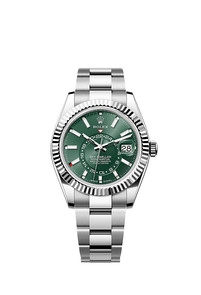 Mint Green dial, Oyster bracelet