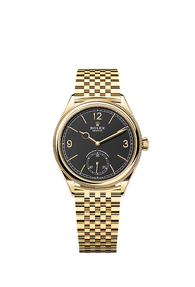 Intense Black dial, Alligator Leather - Black bracelet
