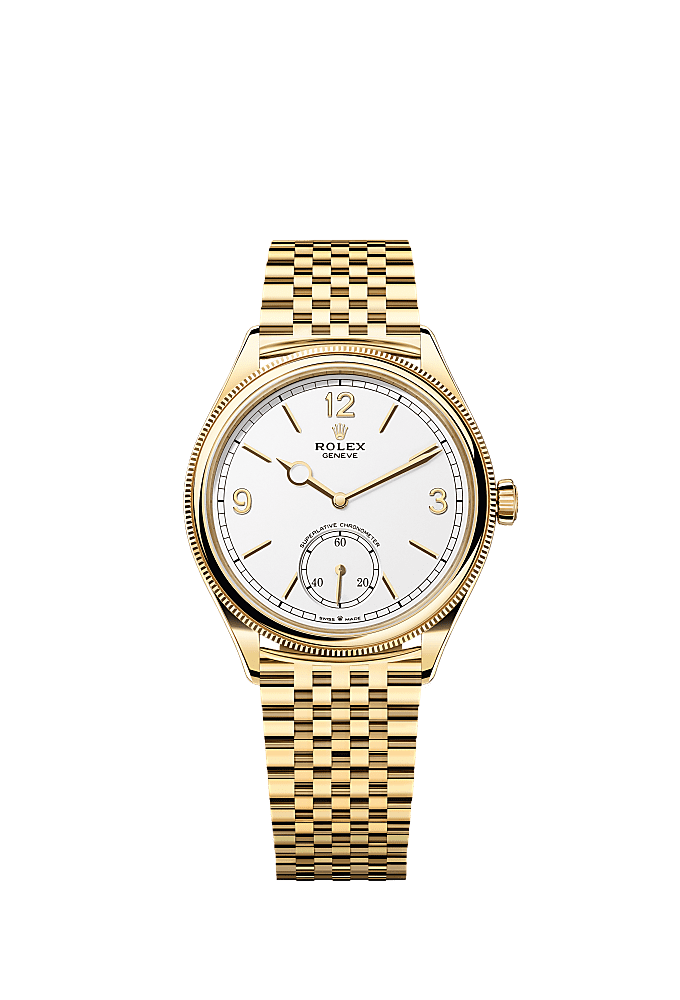 Intense White dial, Alligator Leather - Black bracelet