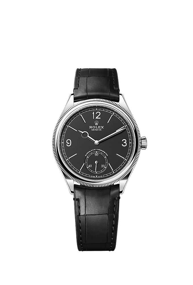 Intense Black dial, Alligator Leather - Black bracelet