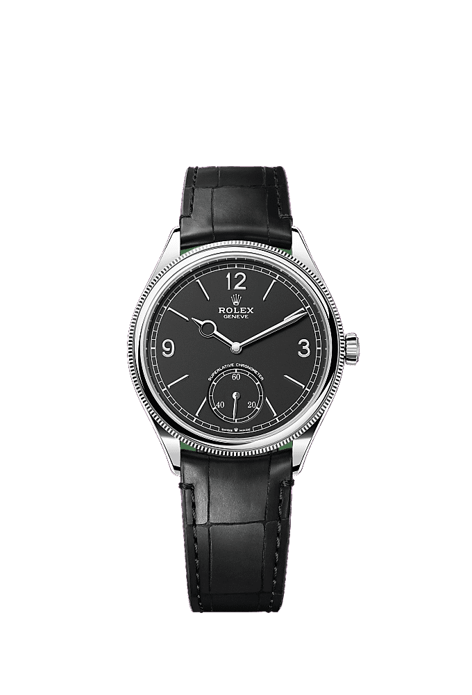 Intense Black dial, Alligator Leather - Black bracelet