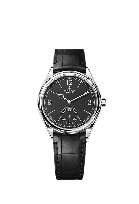 Intense White dial, Alligator Leather - Brown bracelet
