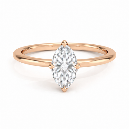 14K Marquise Solitaire — Cathedral