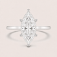 14K Marquise Solitaire — 6 Prong Flat Band