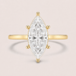 14K Marquise Solitaire — 6 Prong Flat Band