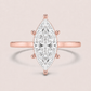 14K Marquise Solitaire — 6 Prong Flat Band