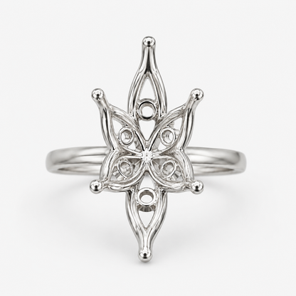 14K Marquise Solitaire — Flower Tulip
