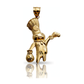 Money Mascot Pendant with Money Bag - 10K Yellow Gold