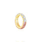 Pink and Clear Two-Tone Eternity Ring - 925 Sterling Silver - Gold Plated