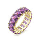 Emerald-Cut Purple Eternity Ring - 925 Sterling Silver - Gold Plated