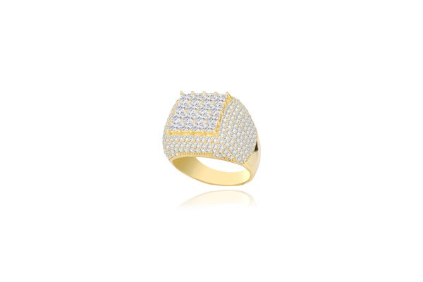 Men's Ring - 925 Sterling Silver - Gold Plated
