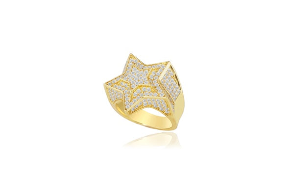 Men's Ring - 925 Sterling Silver - Gold Plated