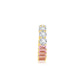Pink and Clear Two-Tone Eternity Ring - 925 Sterling Silver - Gold Plated