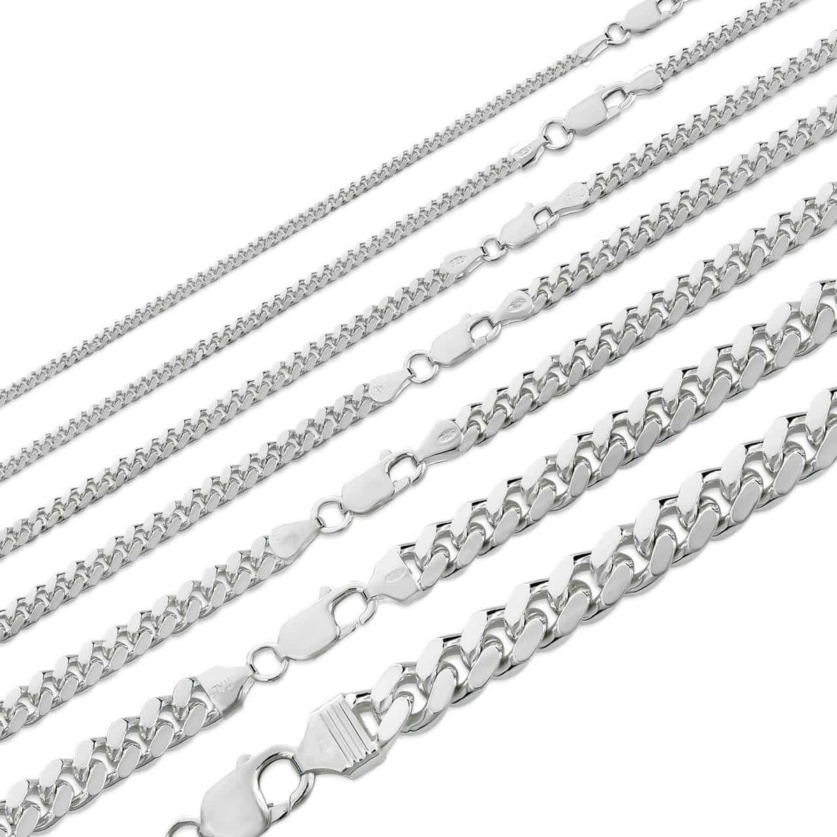 Miami Cuban Link Chain Necklace Lobster Clasp - 925 Sterling Silver