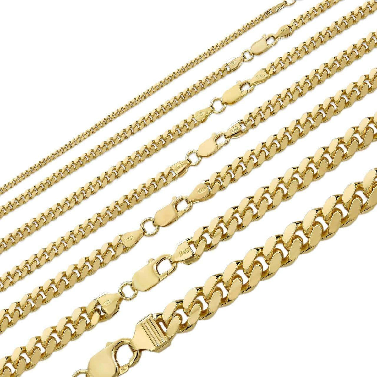 Miami Cuban Link Chain Necklace Lobster Clasp - Yellow Gold Vermeil 925 Sterling Silver