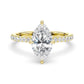 14K Marquise Solitaire — Hidden Halo Pave