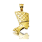 Nefertiti Woven Headdress Profile Pendant - 10K Yellow Gold