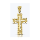 Cross Nugget Diagonal Faceted Center Pendant - 10K Yellow Gold