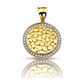 Nugget Round CZ Frame Pendant - 10K Yellow Gold