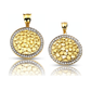 Nugget Round CZ Frame Pendant - 10K Yellow Gold