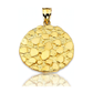Nugget Round Pendant - 10K Yellow Gold
