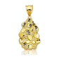 Nugget Teardrop Faceted Pendant - 10K Yellow Gold