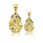 Nugget Teardrop Faceted Pendant - 10K Yellow Gold