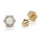 14K Yellow Gold Opal Stud Earrings with Screw Back - 6.5mm
