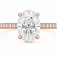 14K Oval Solitaire — Hidden Halo Pave