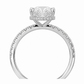 14K Oval Solitaire — Hidden Halo Pave