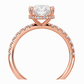 14K Oval Solitaire — Hidden Halo Pave