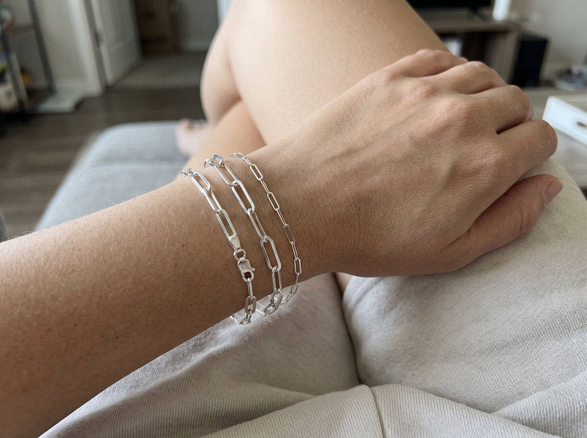 Paperclip Bracelet - 925 Sterling Silver