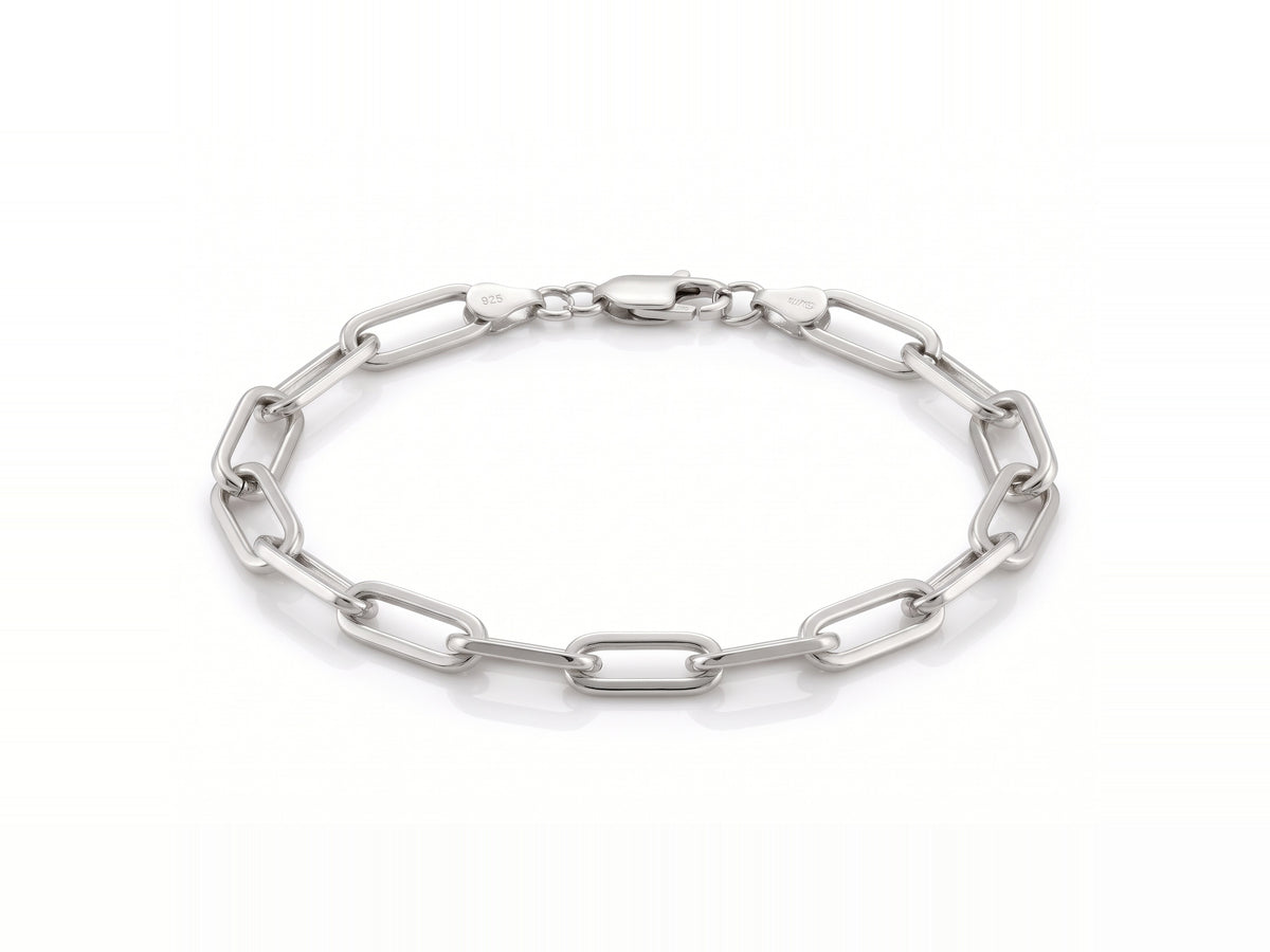 Paperclip Bracelet - 925 Sterling Silver