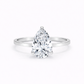 14K Pear Solitaire — Cathedral Flat Edge