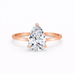 14K Pear Solitaire — Cathedral Flat Edge