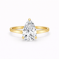 14K Pear Solitaire — Flat Edge